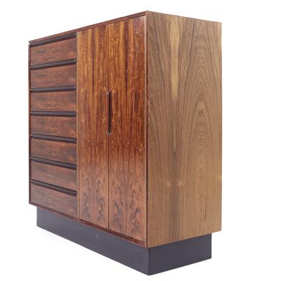  Westnofa Furniture Westnofa MCM Danish Rosewood 14 Drawer Armoire Gentlemans Chest Highboy Dresser
