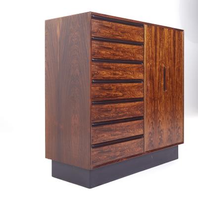  Westnofa Furniture Westnofa MCM Danish Rosewood 14 Drawer Armoire Gentlemans Chest Highboy Dresser