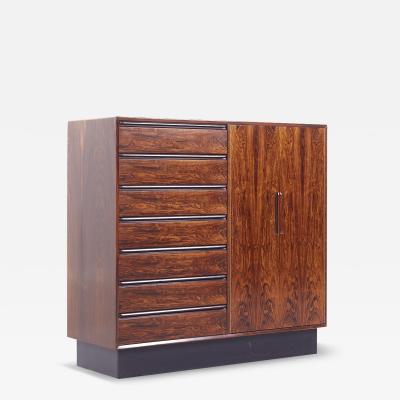  Westnofa Furniture Westnofa MCM Danish Rosewood 14 Drawer Armoire Gentlemans Chest Highboy Dresser