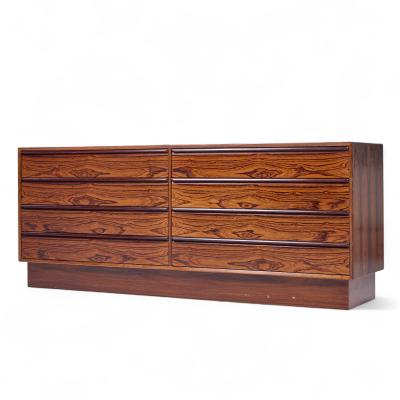  Westnofa Furniture Westnofa Mid Century Danish Rosewood 8 Drawer Lowboy Dresser