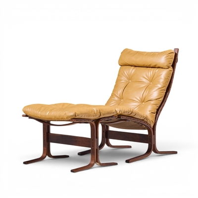  Westnofa Furniture Westnofa Mid Century Norwegian Siesta Bentwood Lounge Chairs Pair with Ottoman