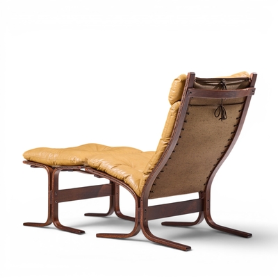  Westnofa Furniture Westnofa Mid Century Norwegian Siesta Bentwood Lounge Chairs Pair with Ottoman