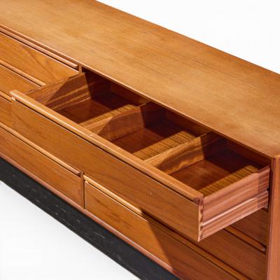  Westnofa Furniture Westnofa Mid Century Teak Norwegian Teak 8 Drawer Lowboy Dresser