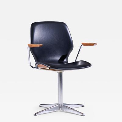  Westnofa Furniture Westnofa Mid Century Teak and Chrome Swivel Chair