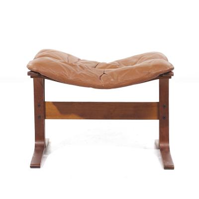  Westnofa Furniture Westnofa Siesta Mid Century Leather and Bentwood Ottoman