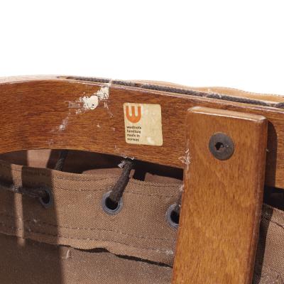  Westnofa Furniture Westnofa Siesta Mid Century Leather and Bentwood Ottoman