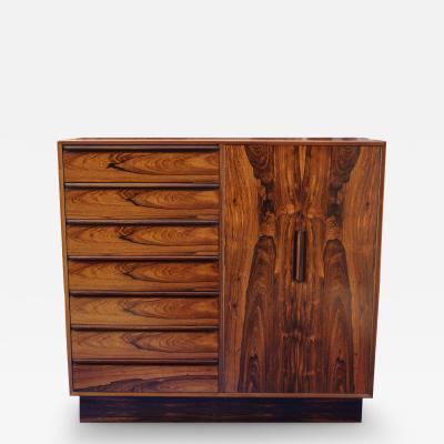  Westnofa of Norway 1960s Modern Rosewood Dresser Gentlemens Tall Chest of Drawers Westnofa Norway