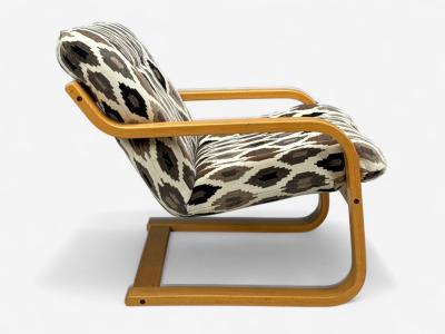 Westnofa of Norway Westnofa Bentwood Fabric Lounge Chair and Ottoman Norway 1960s