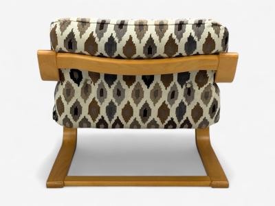 Westnofa of Norway Westnofa Bentwood Fabric Lounge Chair and Ottoman Norway 1960s
