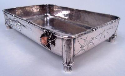  Whiting Manufacturing Co Whiting Japonesque Mixed Metal Sterling Silver Bamboo Crab Bowl