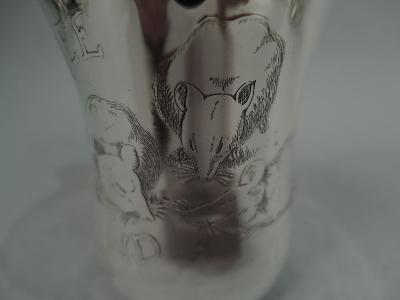  Whiting Manufacturing Co Whiting Sterling Silver Three Blind Mice Nursery Rhyme Baby Cup