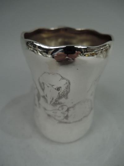  Whiting Manufacturing Co Whiting Sterling Silver Three Blind Mice Nursery Rhyme Baby Cup