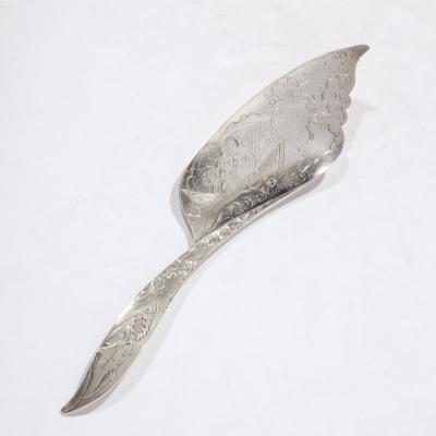  Whiting Manufacturing Company Aesthetic Movement Sterling Silver Fish Slice w Acid Etched Detail by Whiting