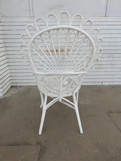  Wicker Works Mid 20th Century Vintage Painted Wicker Chair