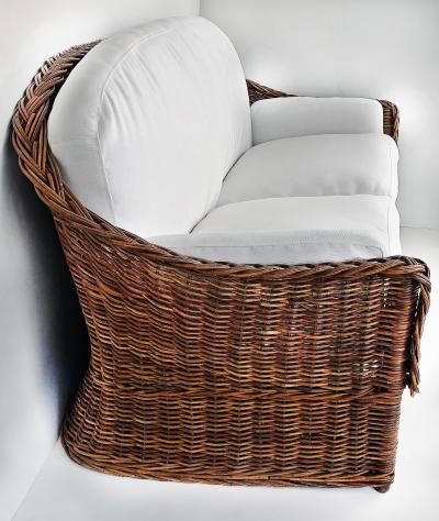  Wicker Works Wicker Works Link Newly Upholstered Sofa Settee