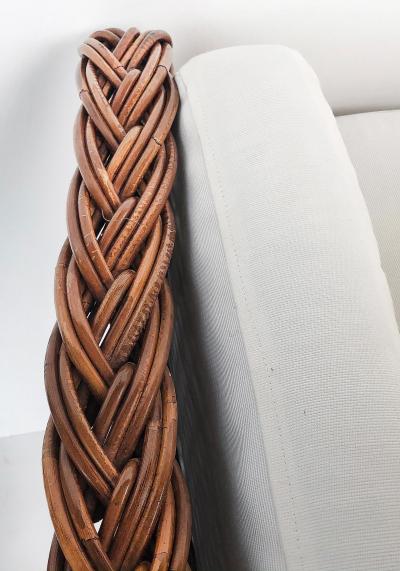  Wicker Works Wicker Works Link Newly Upholstered Sofa Settee