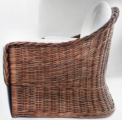  Wicker Works Wicker Works Link Newly Upholstered Sofa Settee