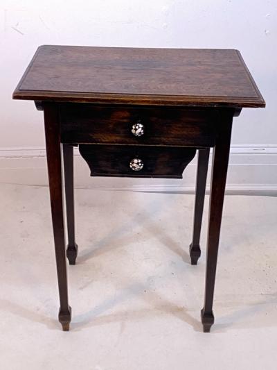  Wiener Werkst tte AUSTRIAN OAK TABLE WITH ENAMELED DRAWER PULLS BY JOSEF HOFFMAN