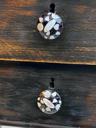  Wiener Werkst tte AUSTRIAN OAK TABLE WITH ENAMELED DRAWER PULLS BY JOSEF HOFFMAN