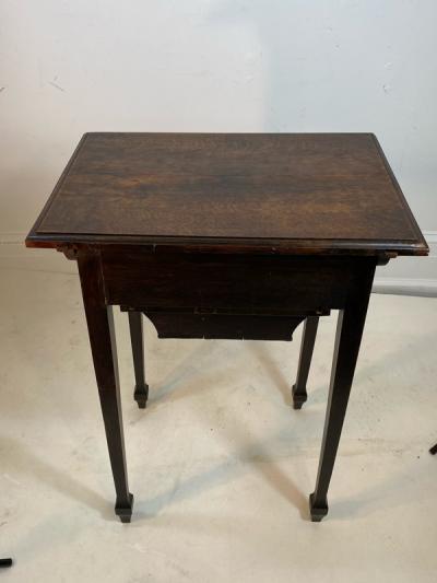  Wiener Werkst tte AUSTRIAN OAK TABLE WITH ENAMELED DRAWER PULLS BY JOSEF HOFFMAN