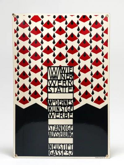  Wiener Werkst tte Josef Hoffmann Wiener Werkst tte Vienna Art Nouveau Enamel Advertising Sign