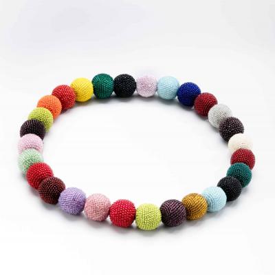  Wiener Werkst tte Wiener Werkstatte Round Beaded Necklace in Colored Beads