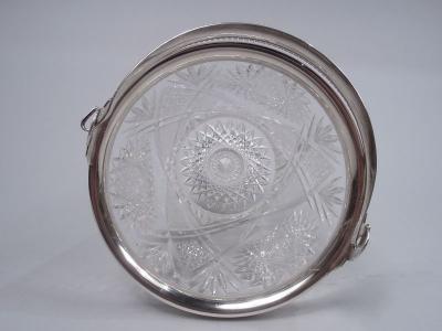  Wilcox Silver Plate Co Antique American Brilliant Cut Glass Sterling Silver Ice Bucket