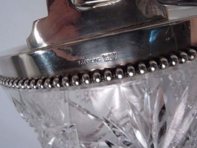  Wilcox Silver Plate Co Antique American Brilliant Cut Glass Sterling Silver Ice Bucket