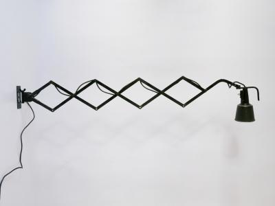  Wilhelm Bader Huge Adjustable Bauhaus Scissor Wall Lamp by Wilhelm B der Germany 1930s