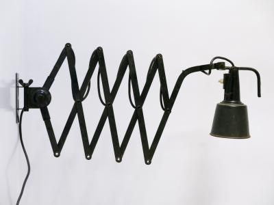  Wilhelm Bader Huge Adjustable Bauhaus Scissor Wall Lamp by Wilhelm B der Germany 1930s