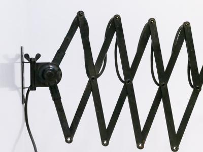 Wilhelm Bader Huge Adjustable Bauhaus Scissor Wall Lamp by Wilhelm B der Germany 1930s