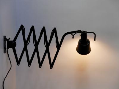  Wilhelm Bader Huge Adjustable Bauhaus Scissor Wall Lamp by Wilhelm B der Germany 1930s