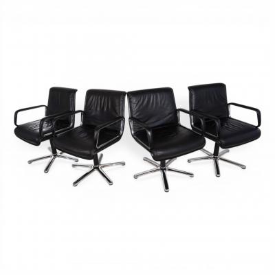  Wilkhahn Set of 4 Wilkhahn Delta swivel chairs by Delta Design 1970