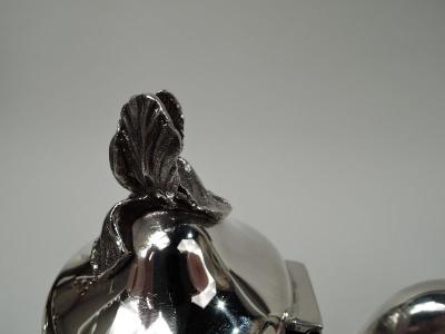 William B Kerr Co American Art Nouveau Sterling Silver 3 Piece Coffee Set by Kerr