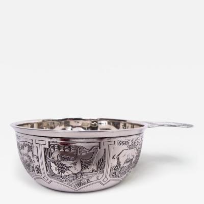  William B Kerr Co Antique Kerr American Edwardian Sterling Silver Sweet Beast Porringer