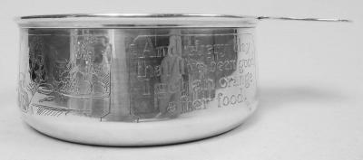  William B Kerr Co Kerr Edwardian Sterling Silver Porringer with Moral Message