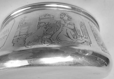  William B Kerr Co Kerr Edwardian Sterling Silver Porringer with Moral Message