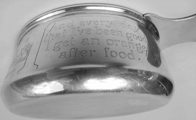 William B Kerr Co Kerr Edwardian Sterling Silver Porringer with Moral Message