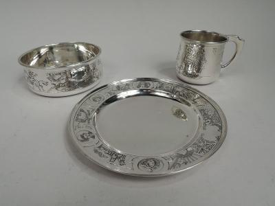  William B Kerr Co Kerr Sterling Silver Baby Set Rich in Turn of the Century Assumptions