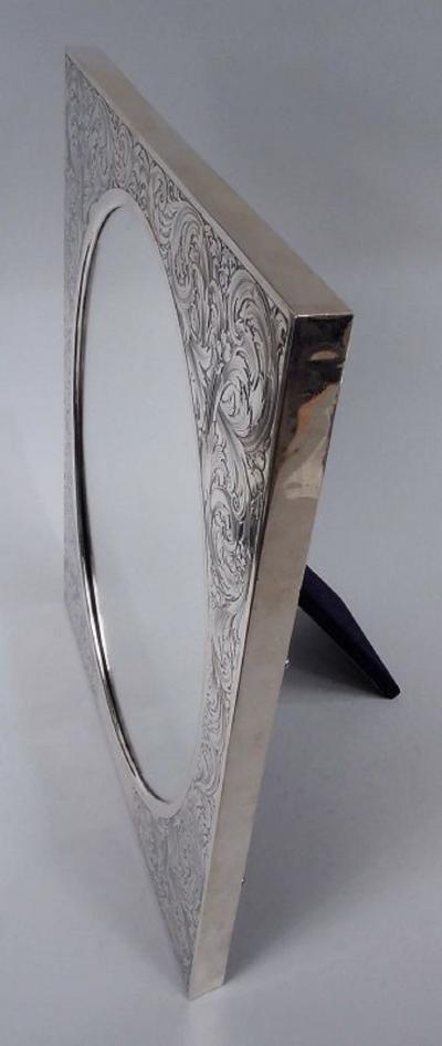  William B Kerr Co Large Antique American Art Nouveau Sterling Silver Table Mirror