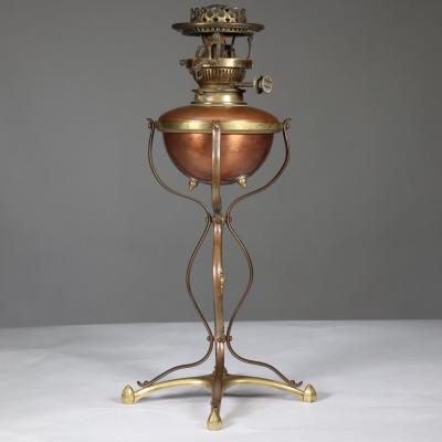  William Benson W A S Benson Co W A S Benson A Copper Brass Table Oil Lamp