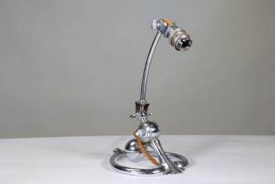  William Benson W A S Benson Co W A S Benson An Arts and Crafts chrome plated table lamp with heart shaped base