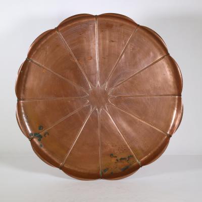  William Benson W A S Benson Co W A S Benson Stamped Mark A Very Large Arts Crafts Copper Lily Pad Tray