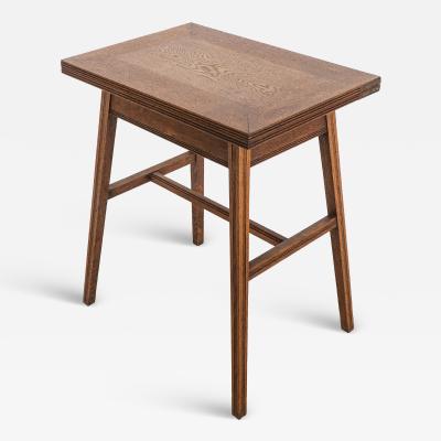  William Birch Ltd William Birch Arts Crafts oak card or game table with a swivel fold out top