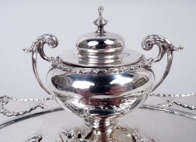  William Comyns Sons Ltd Comyns English Edwardian Regency Sterling Silver Inkstand 1905