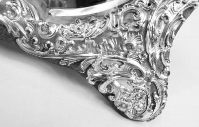  William Comyns Sons Ltd Comyns English Edwardian Rococo Sterling Silver Heart Mirror 1907