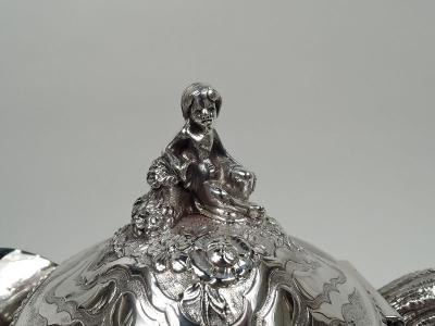  William George Sissons Antique English Victorian Glass and Sterling Silver Decanter 1876