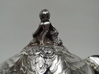  William George Sissons Antique English Victorian Glass and Sterling Silver Decanter 1876