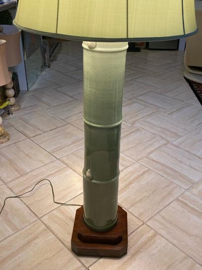  William Haines Inc RARE AND IMPORTANT CERAMIC BAMBOO FLOOR LAMP BY WILLIAM HAINES