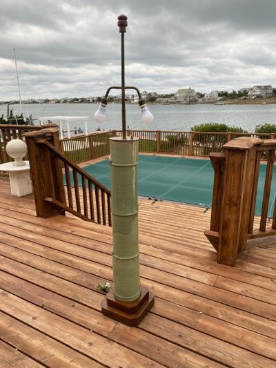  William Haines Inc RARE AND IMPORTANT CERAMIC BAMBOO FLOOR LAMP BY WILLIAM HAINES